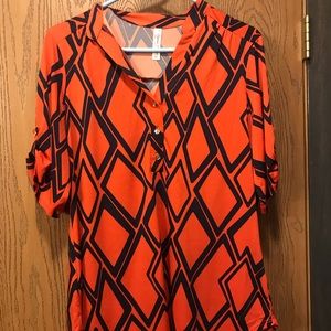 Orange/Red & Blue Shirt -  XL